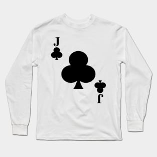 Jack of Clubs Playing Card Halloween Costume Long Sleeve T-Shirt